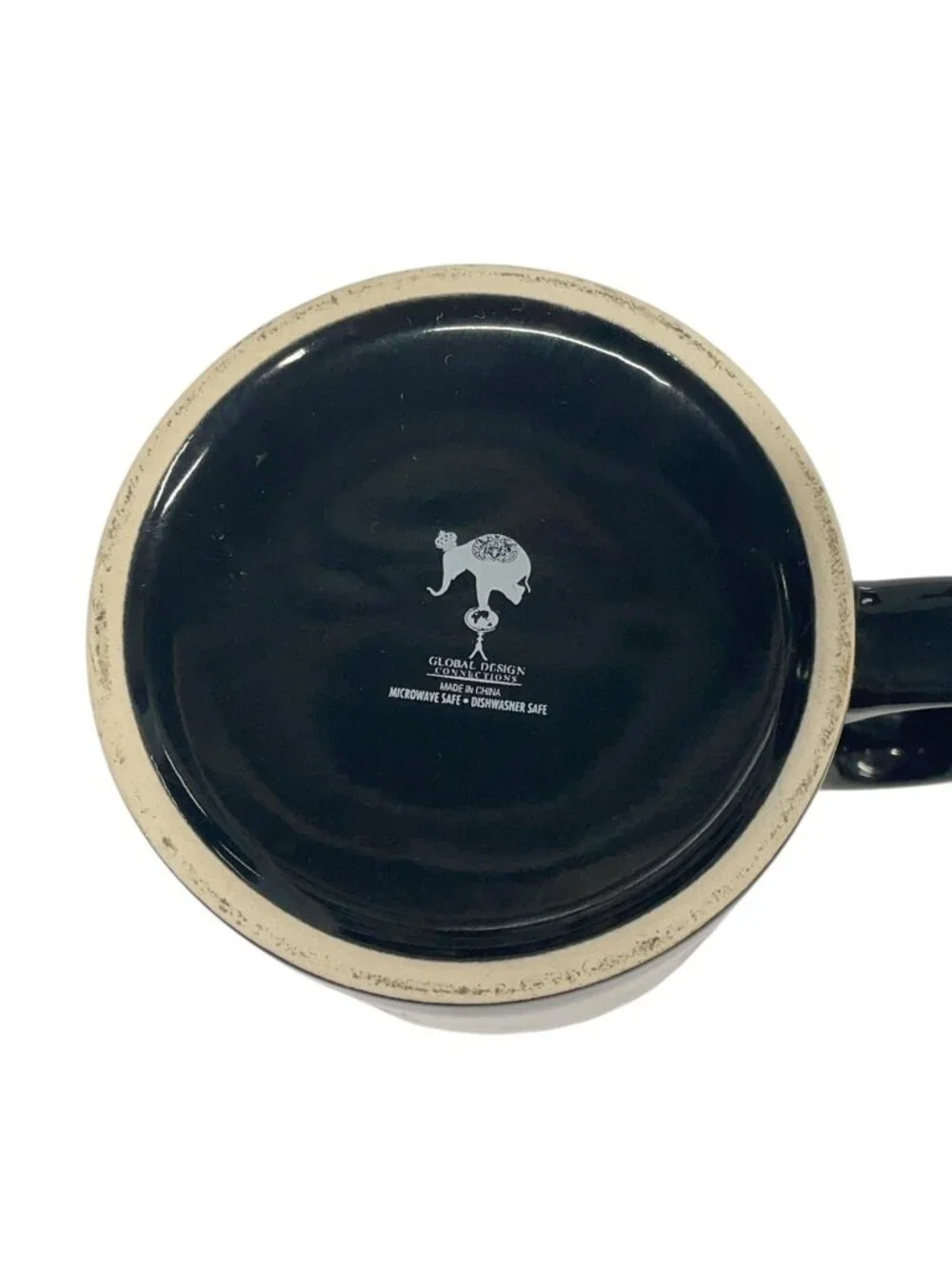 Global Design Confections‎ Black Ceramic Mug 15oz Teach Peace Rainbow Text